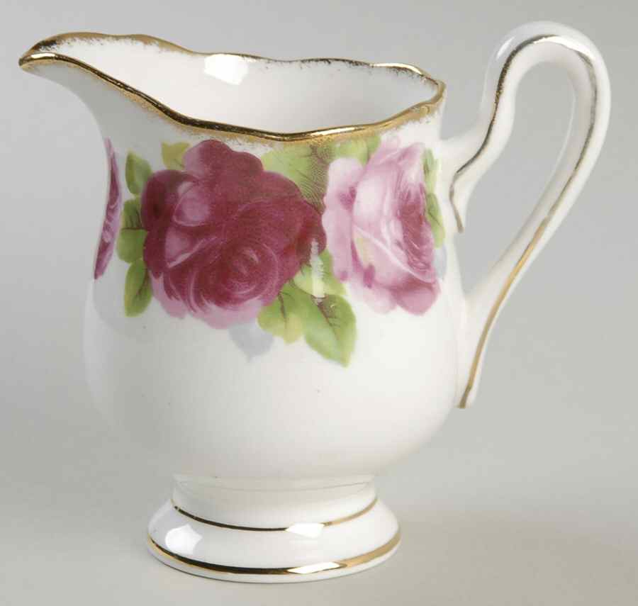 Old English Rose (Brushed Gold Trim) Mini Creamer by Royal Albert-1