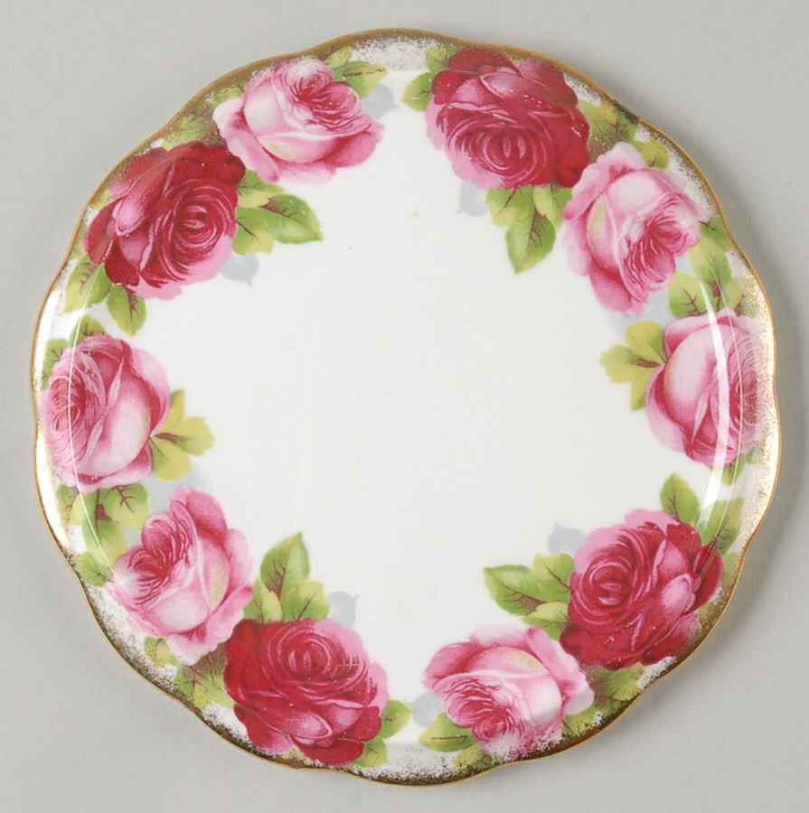 Old English Rose (Brushed Gold Trim) Tea Tile by Royal Albert-1