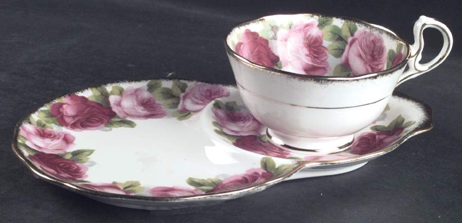 Old English Rose (Brushed Gold Trim) Cup for Dessert Plate & Cup Set by Royal Albert-1