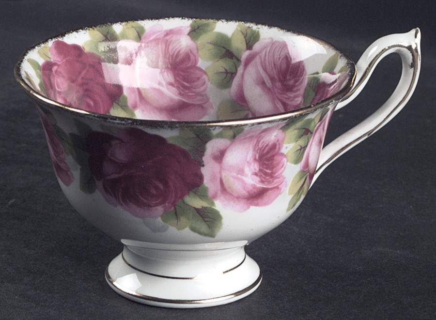 Old English Rose (Brushed Gold Trim) Footed Cup by Royal Albert-1