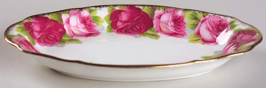 Old English Rose (Brushed Gold Trim) Tray for Mini Creamer & Open Sugar by Royal Albert-1