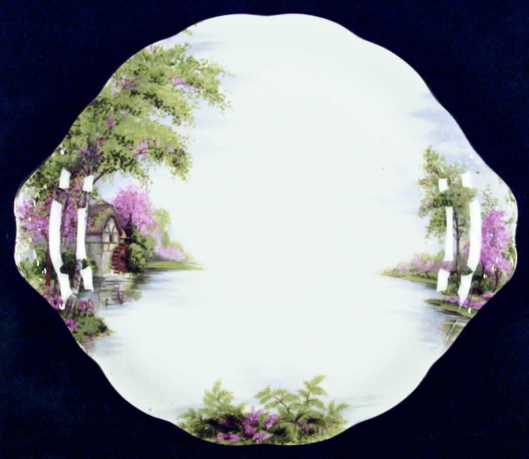 The Old Mill Handled Cake Plate by Royal Albert-1