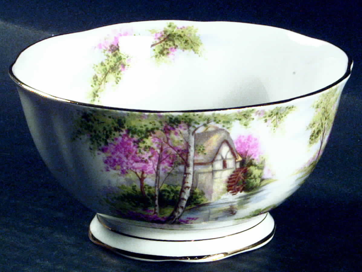 The Old Mill Open Sugar Bowl by Royal Albert-1
