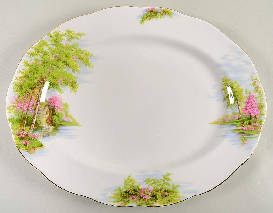 The Old Mill 15" Oval Serving Platter by Royal Albert-1
