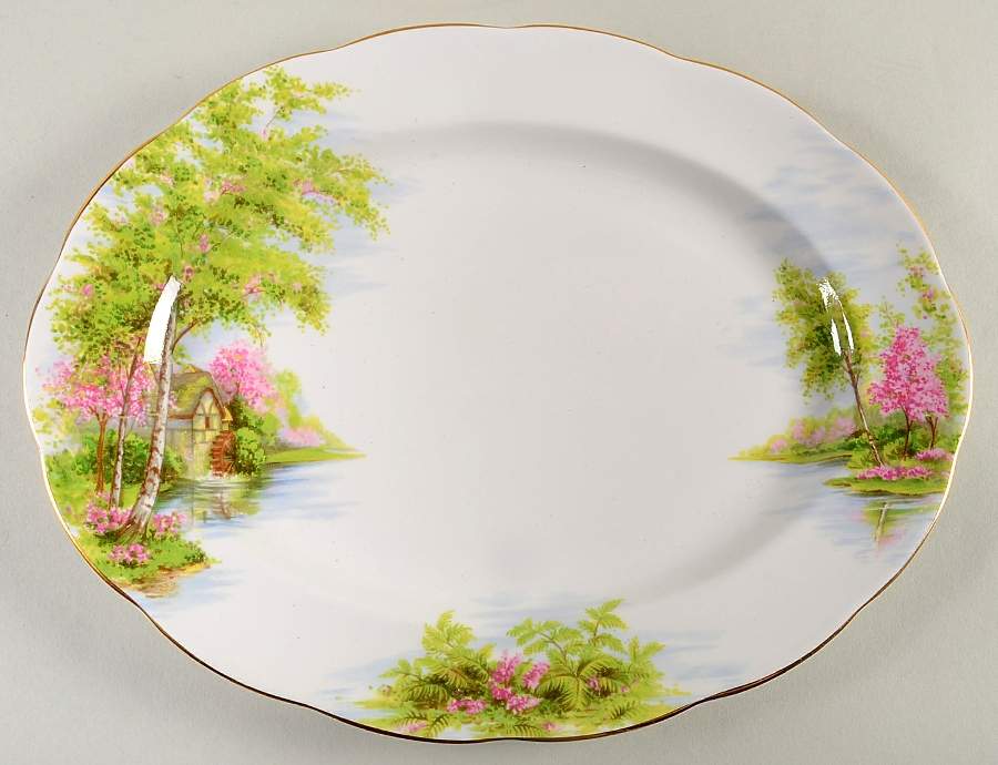 The Old Mill 12" Oval Serving Platter by Royal Albert-1