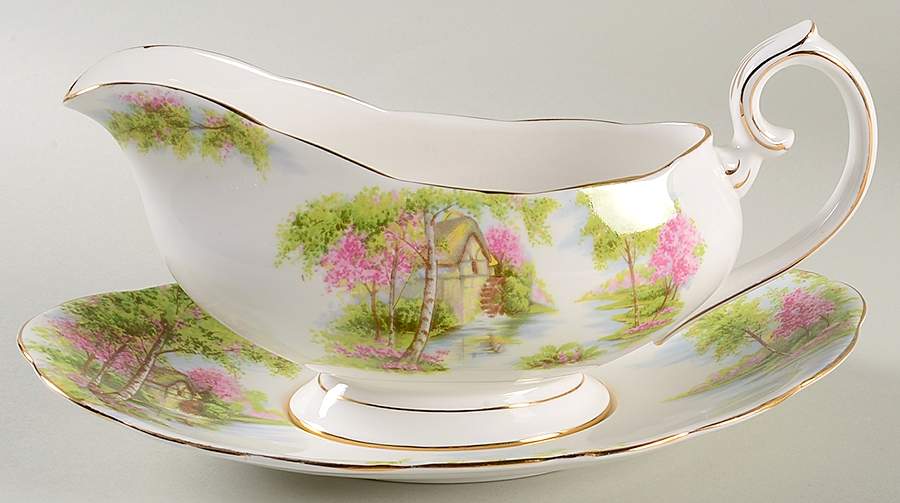 The Old Mill Gravy Boat & Underplate by Royal Albert-1