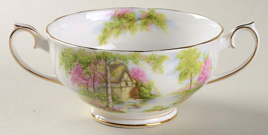 The Old Mill Footed Cream Soup Bowl by Royal Albert-1