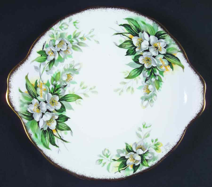 Orange Blossom (Gold Trim) Handled Cake Plate by Royal Albert-1