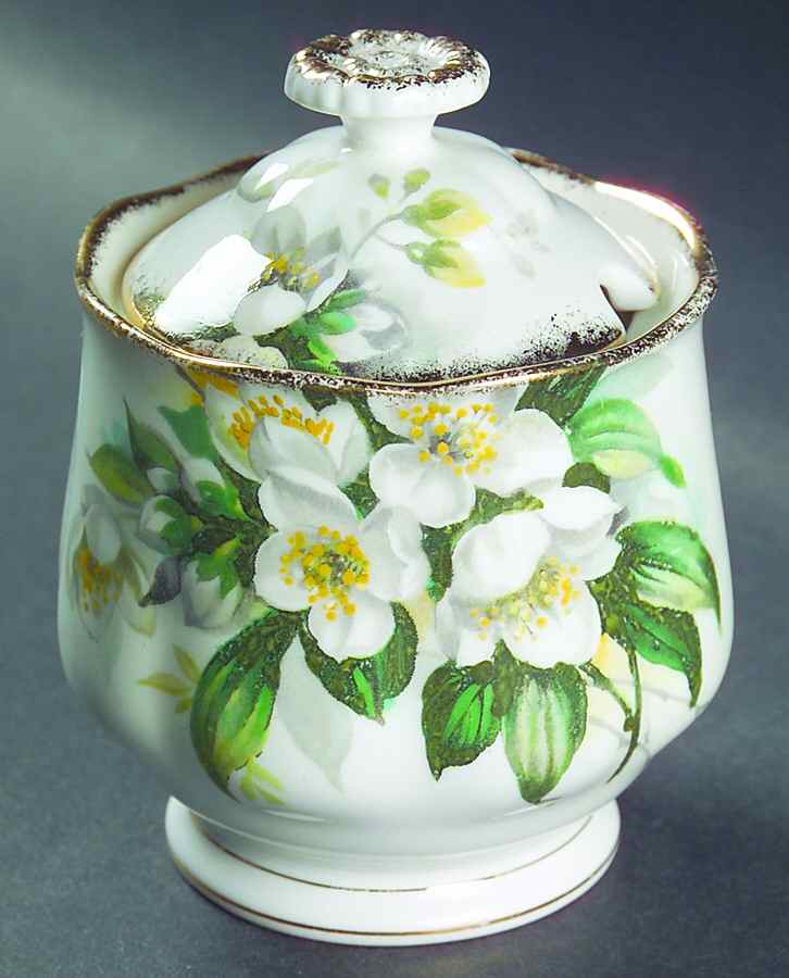 Orange Blossom (Gold Trim) Marmalade & Lid by Royal Albert-1
