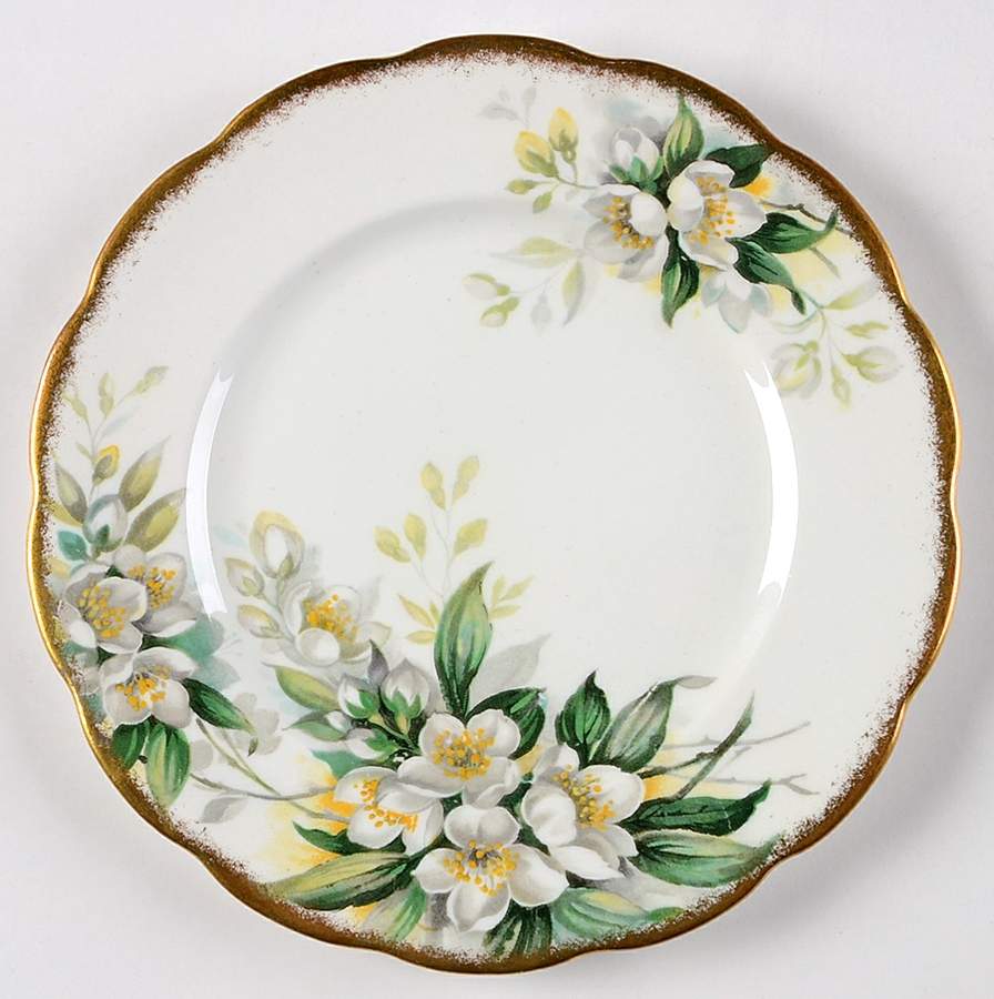 Orange Blossom (Gold Trim) Dessert/Pie Plate by Royal Albert-1