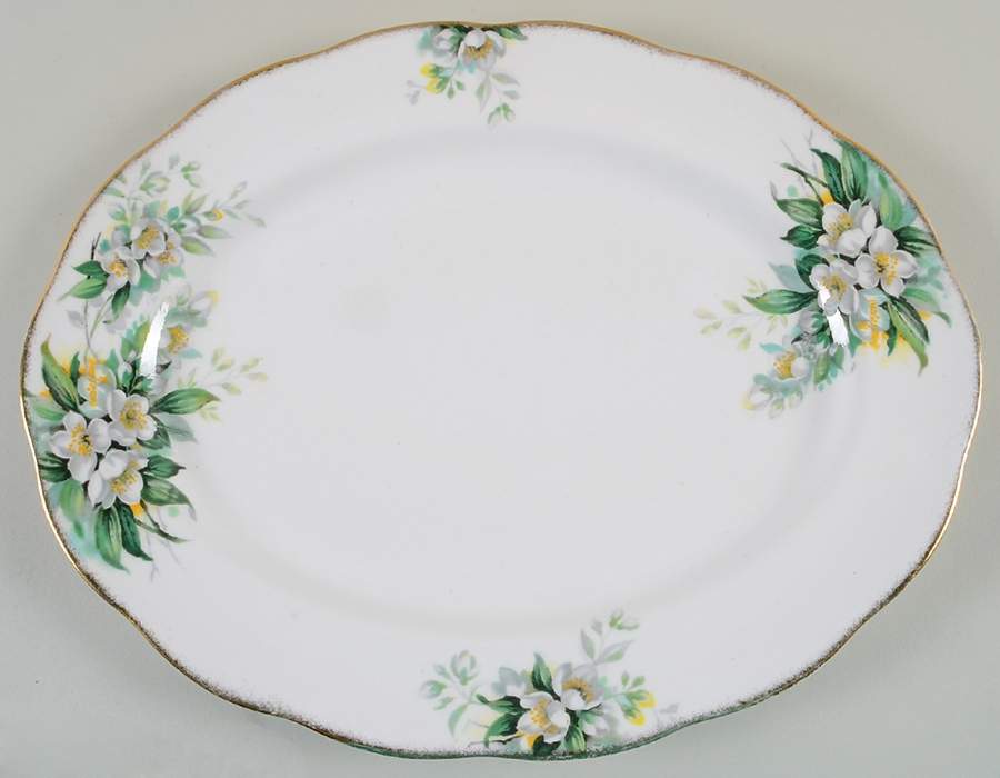 Orange Blossom (Gold Trim) 15" Oval Serving Platter by Royal Albert-1