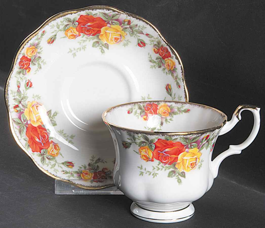 Pacific Rose Footed Cup & Saucer Set by Royal Albert-1