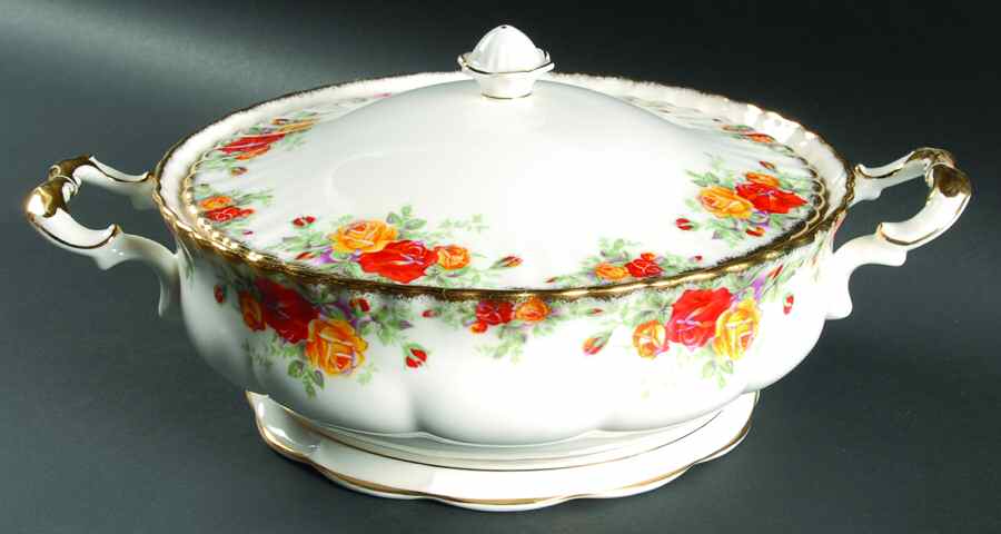 Pacific Rose Round Covered Vegetable by Royal Albert-1