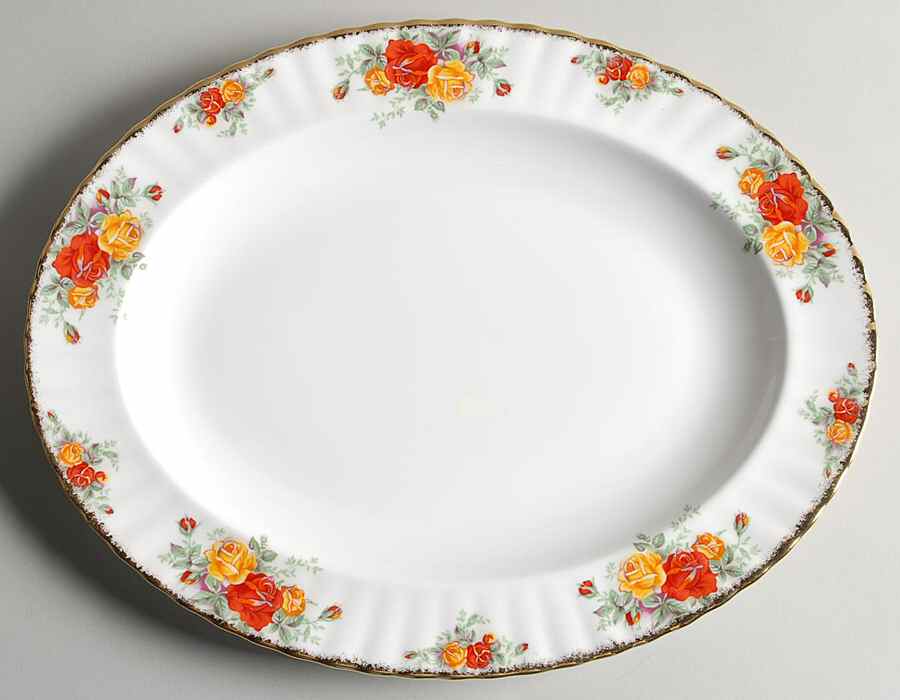 Pacific Rose 13" Oval Serving Platter by Royal Albert-1