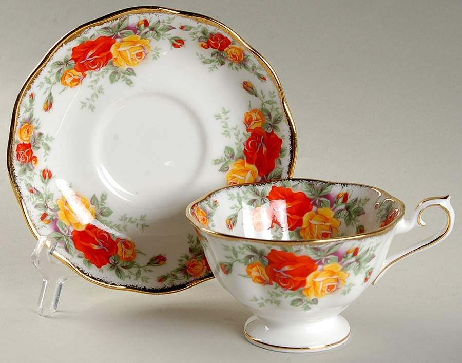Pacific Rose Footed Cup & Saucer Set by Royal Albert-1