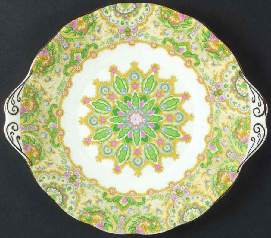 Paisley Shawl Handled Cake Plate by Royal Albert-1