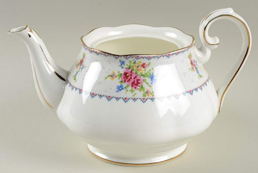 Petit Point Teapot No Lid by Royal Albert-1