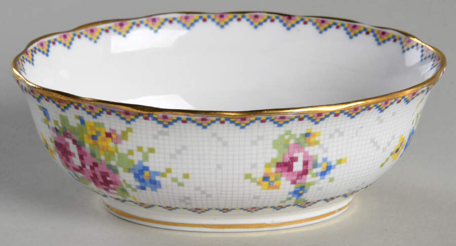 Petit Point Mini Oval Open Sugar Bowl by Royal Albert-1