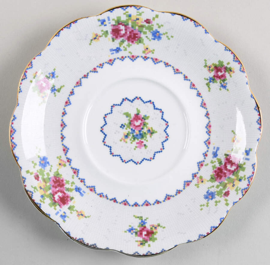 Petit Point Underplate for Round Gravy Boat by Royal Albert-1