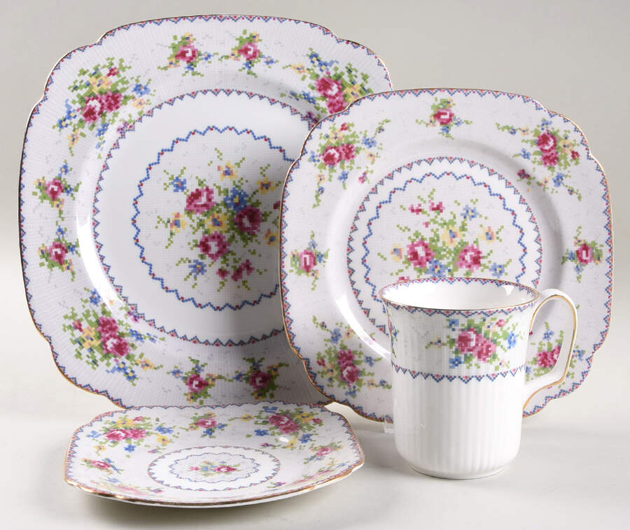 Petit Point 4 Piece Place Setting by Royal Albert-1
