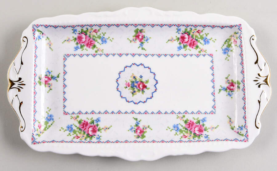 Petit Point Large Sandwich Tray by Royal Albert-1
