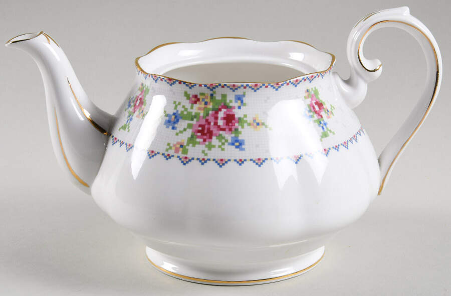 Petit Point Small Teapot No Lid by Royal Albert-1