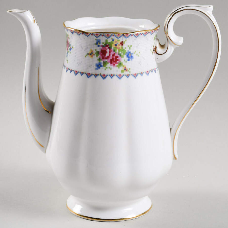 Petit Point Coffee Pot No Lid by Royal Albert-1