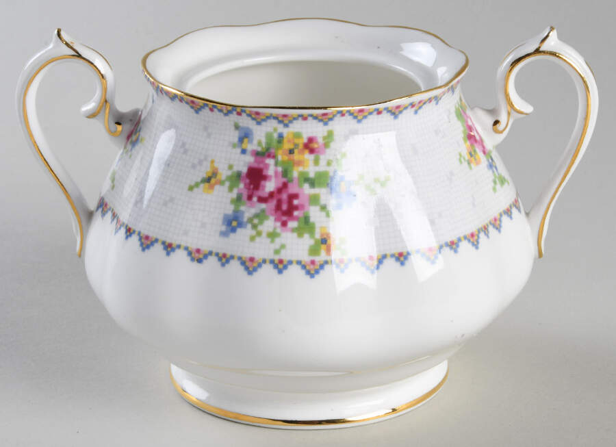 Petit Point Sugar Bowl No Lid by Royal Albert-1