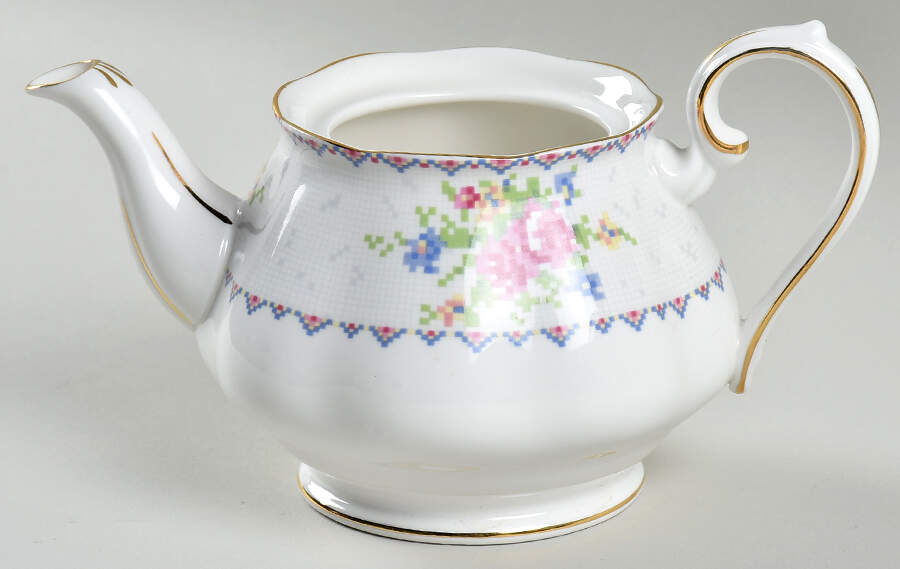 Petit Point Mini Teapot No Lid by Royal Albert-1