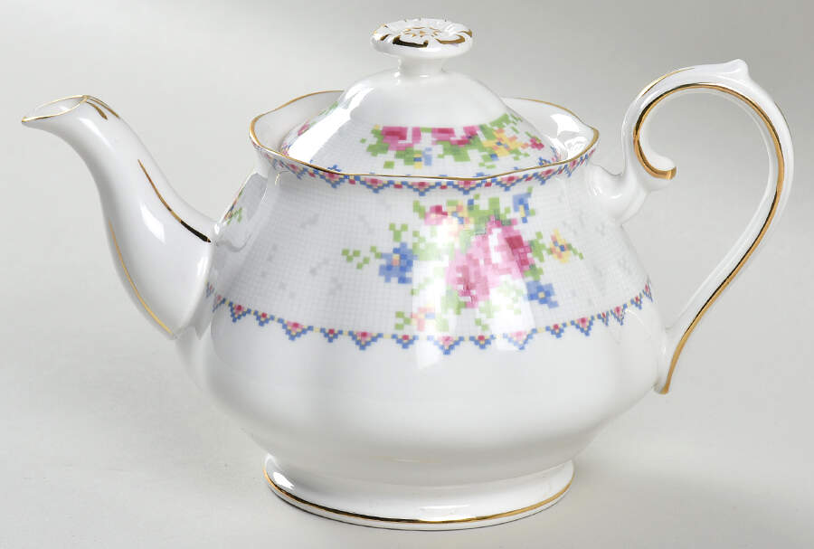 Petit Point Mini Teapot & Lid by Royal Albert-1