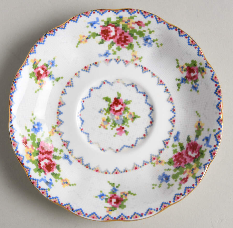 Petit Point Saucer for Footed Cup by Royal Albert-1