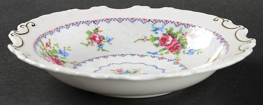 Petit Point Round Sweet Meat Dish by Royal Albert-1