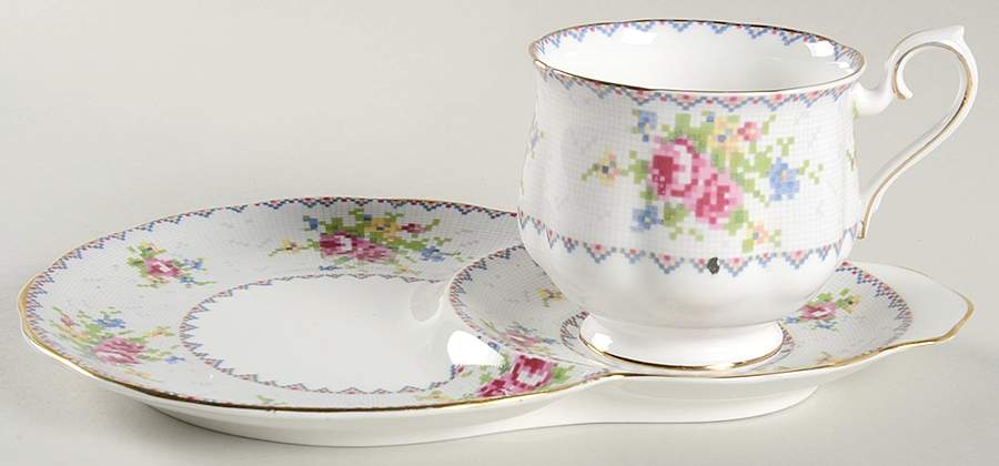 Petit Point Cup for Dessert Plate & Cup Set by Royal Albert-1
