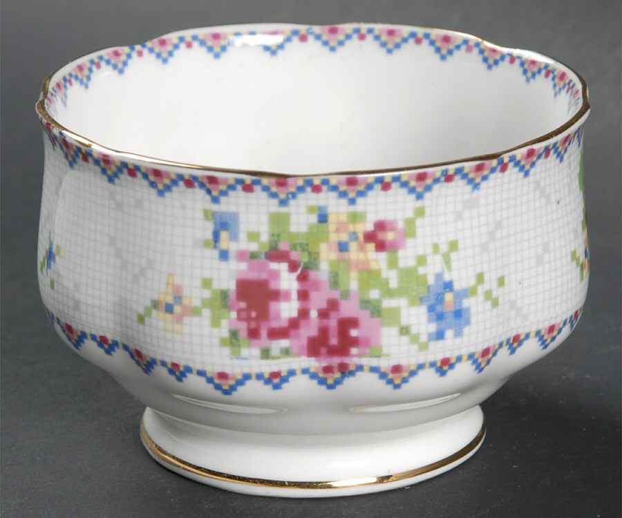 Petit Point Open Sugar Bowl by Royal Albert-1