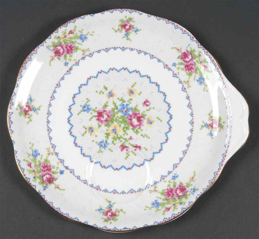 Petit Point Snack Plate by Royal Albert-1