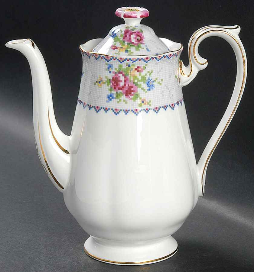 Petit Point Mini Coffee Pot & Lid by Royal Albert-1