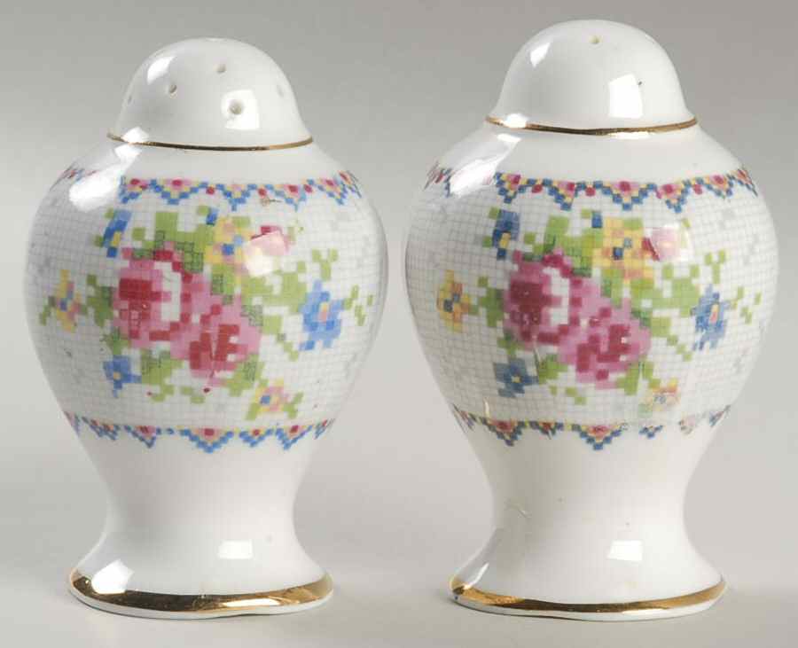 Petit Point Salt & Pepper Set by Royal Albert-1