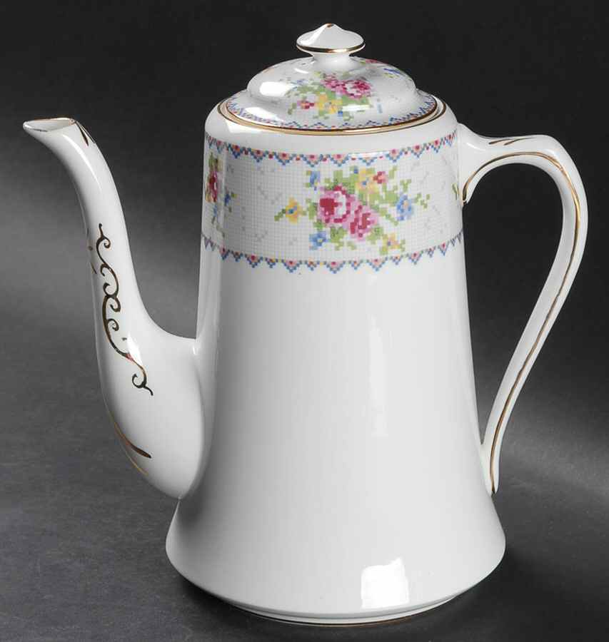 Petit Point Coffee Pot & Lid by Royal Albert-1