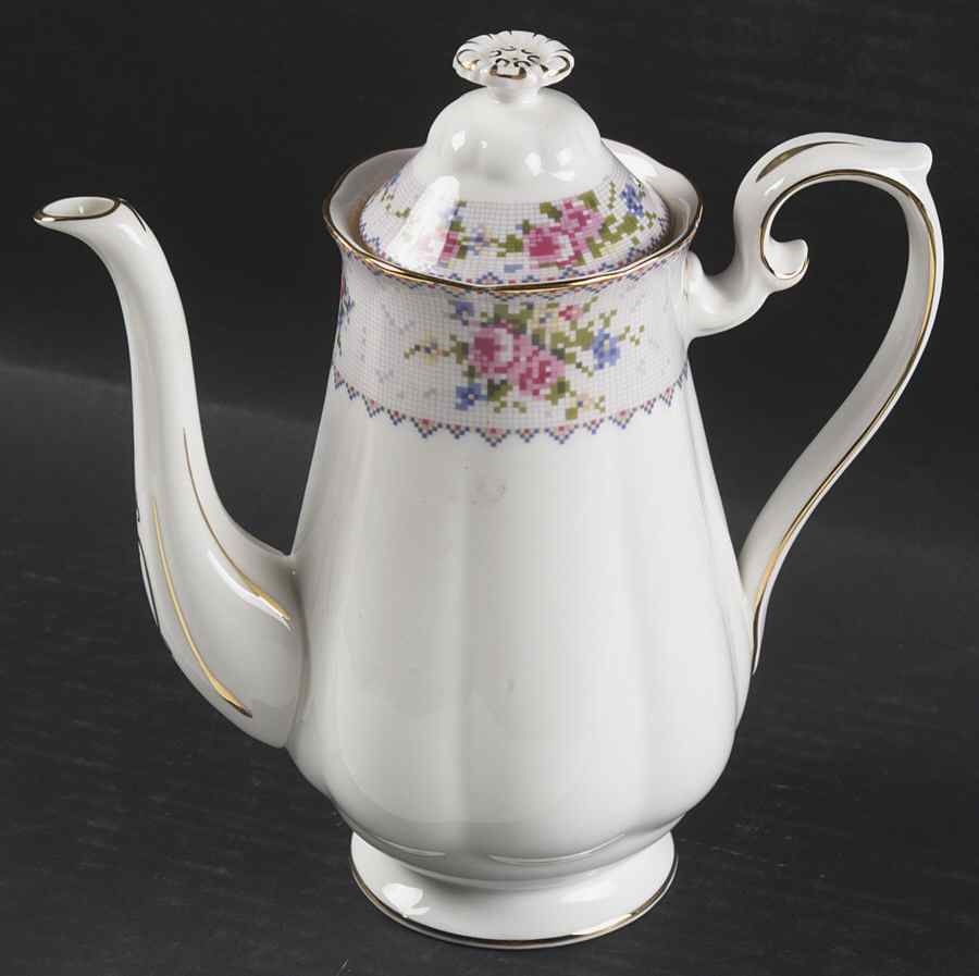 Petit Point Small Coffee Pot & Lid by Royal Albert-1