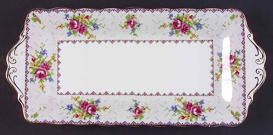 Petit Point Tray for Creamer & Sugar with Lid by Royal Albert-1