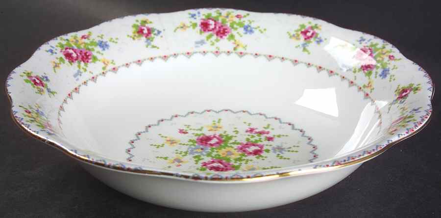 Petit Point 9" Round Vegetable Bowl by Royal Albert-1