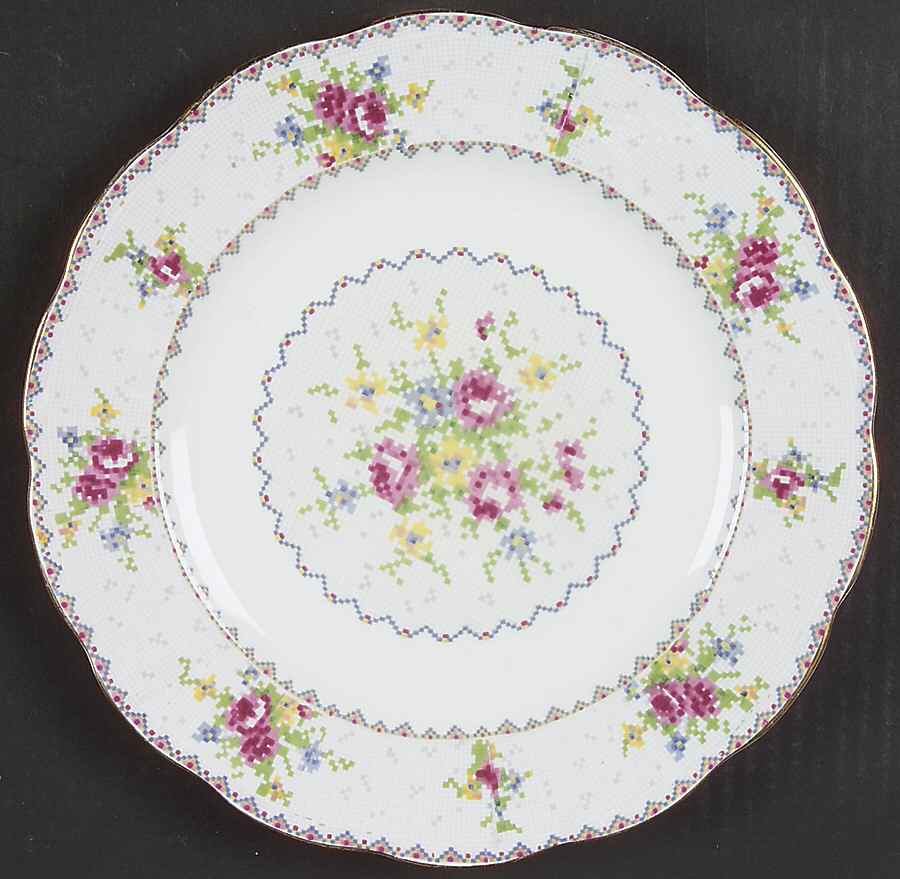 Petit Point Luncheon Plate by Royal Albert-1