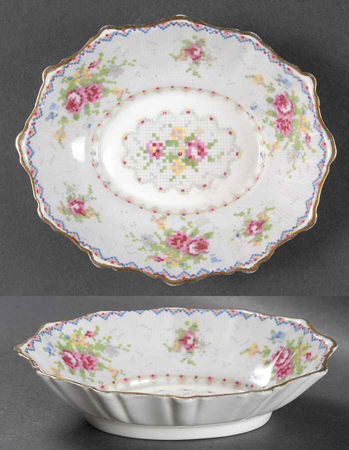 Petit Point 5" Oval Sweet Meat Dish by Royal Albert-1