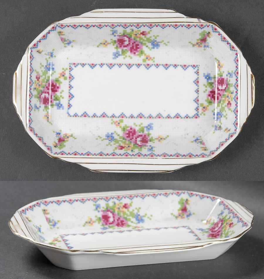 Petit Point 7" Rectangular Sweet Meat by Royal Albert-1