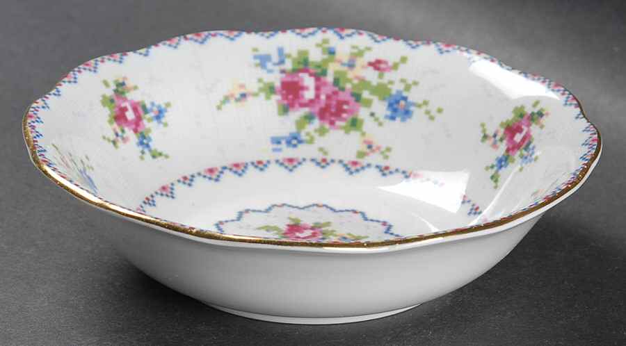 Petit Point Fruit/Dessert (Sauce) Bowl by Royal Albert-1