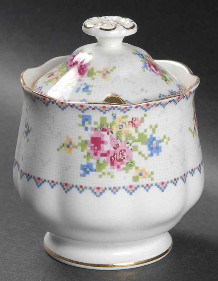 Petit Point Jam/Jelly & Lid by Royal Albert-1