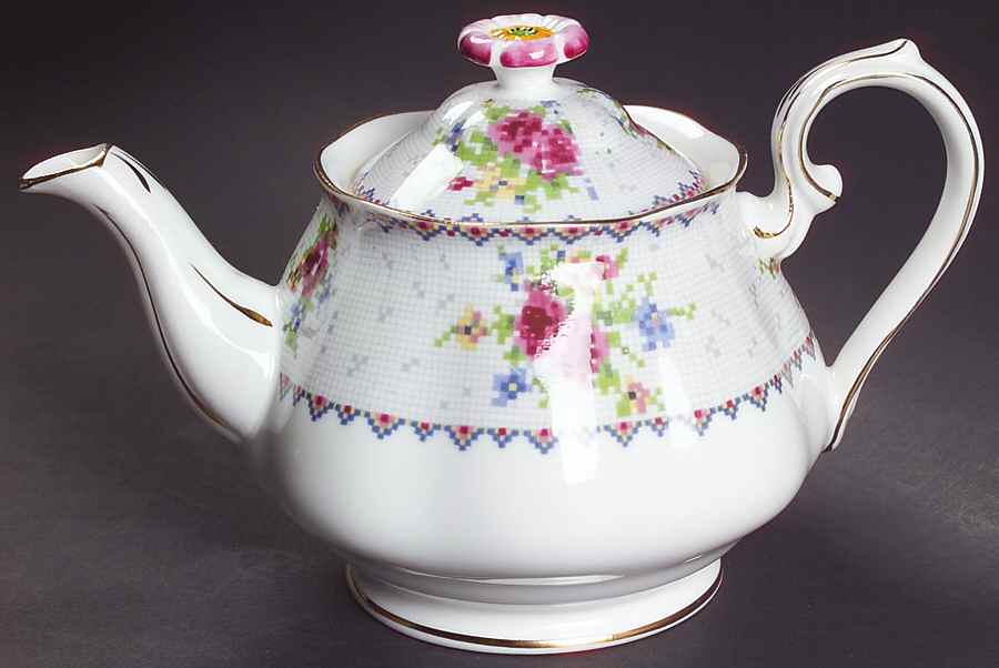 Petit Point Mini Teapot & Lid by Royal Albert-1