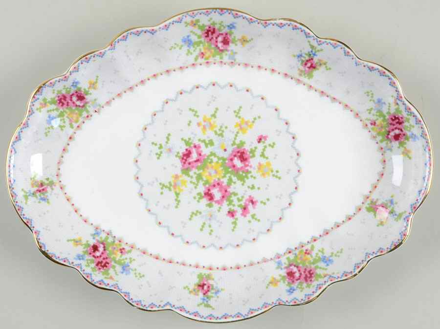 Petit Point Oblong Tray by Royal Albert-1