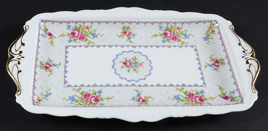 Petit Point Large Sandwich Tray by Royal Albert-1