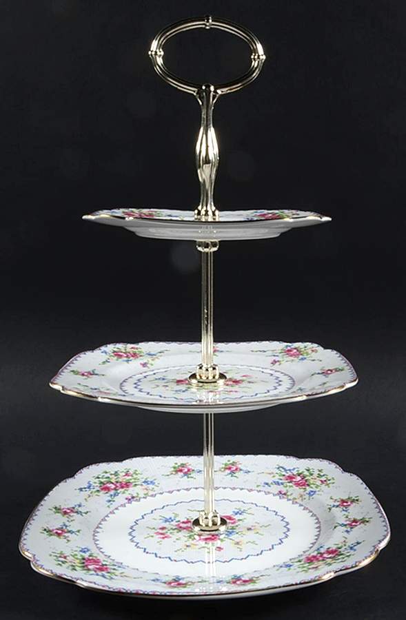 Petit Point 3-Tiered Serving Tray (DP, SP, BB) by Royal Albert-1